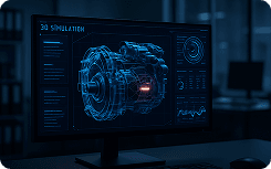 Image d'une simulation sur un ecran d'ordinateur